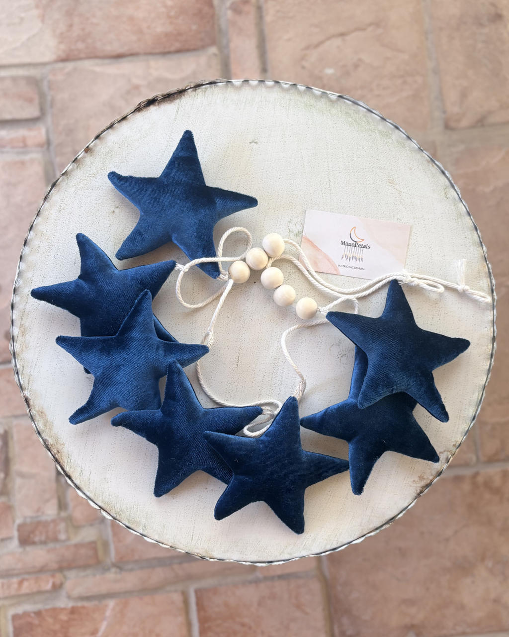 Royal Blue Velvet Star Garland