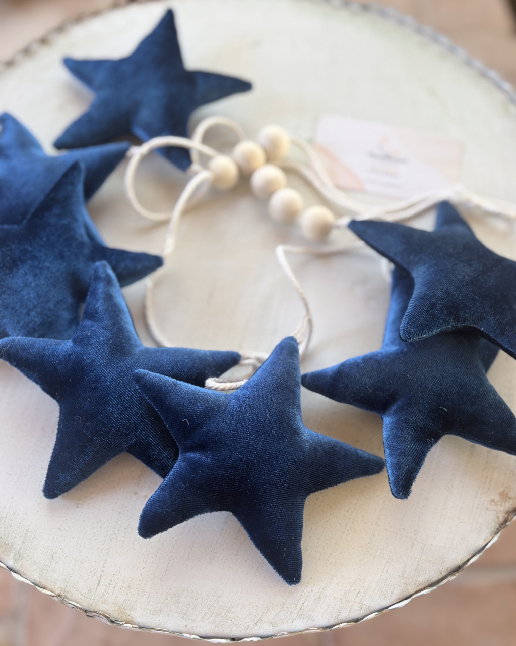 Royal Blue Velvet Star Garland