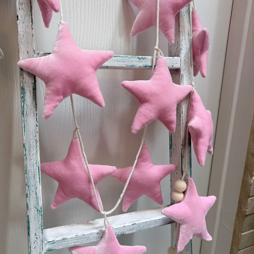 Baby Pink Velvet Star Garland
