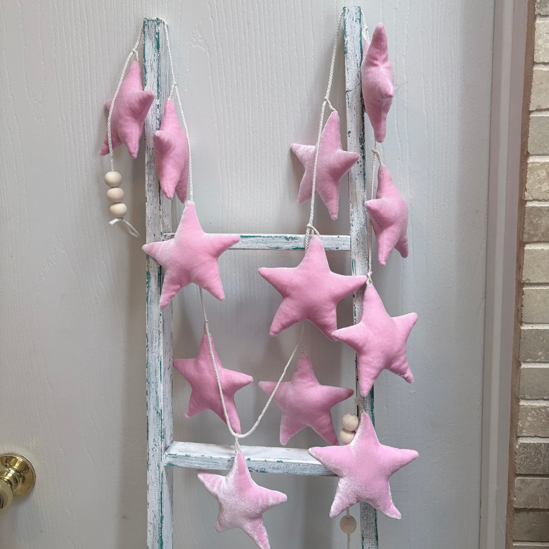 Baby Pink Velvet Star Garland