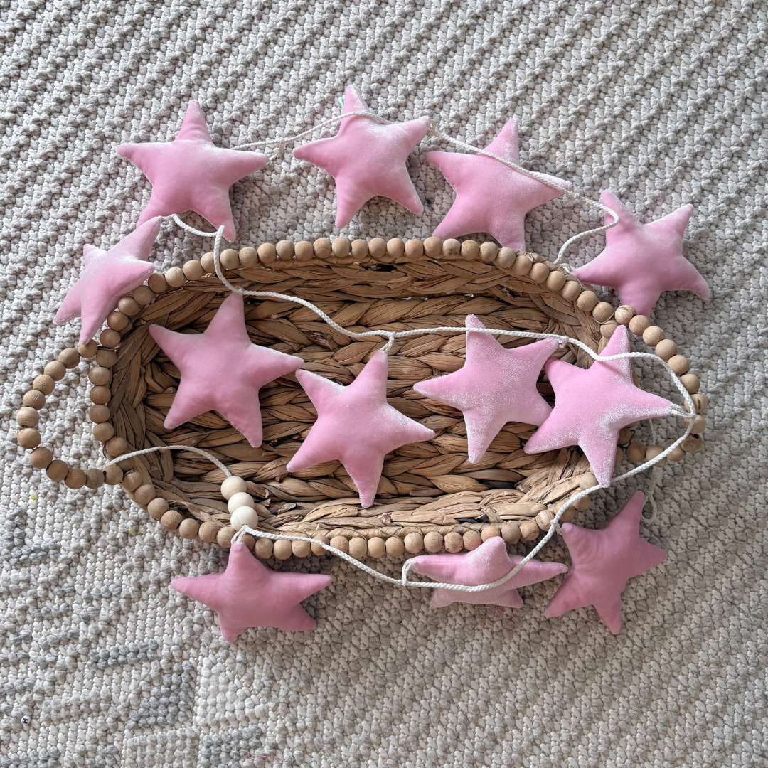 Baby Pink Velvet Star Garland