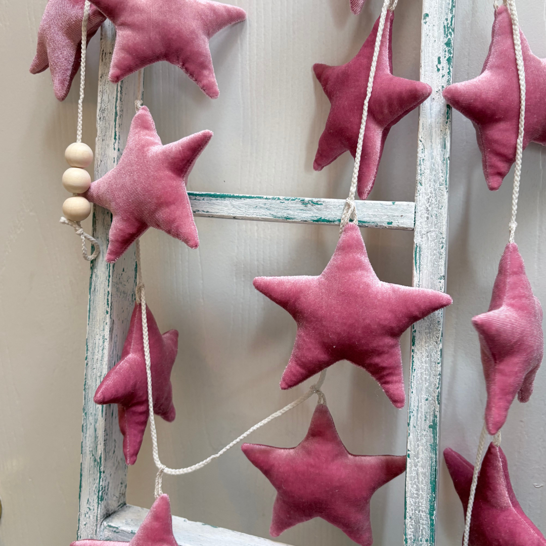 Mauve Velvet Star Garland