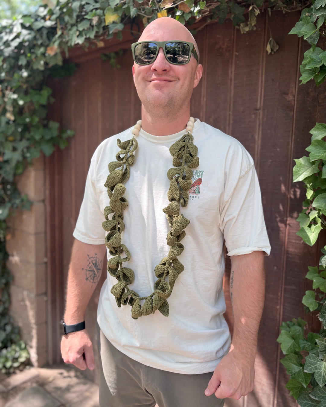 Ti Leaf Crochet Lei