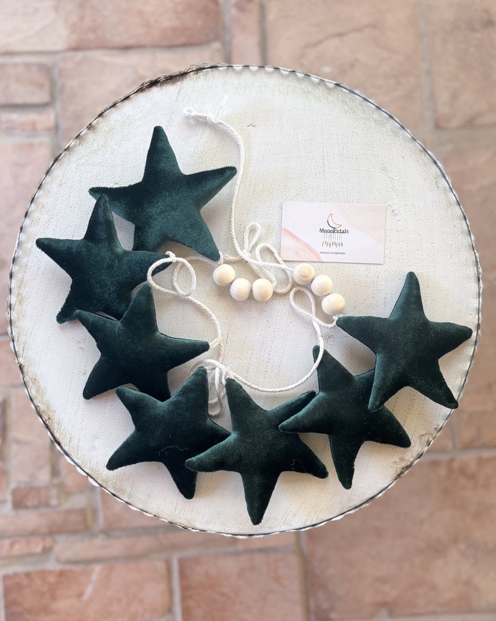 Hunter Green Velvet Star Garland