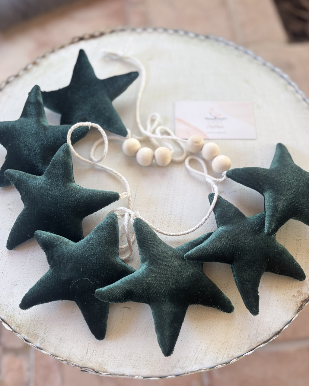 Hunter Green Velvet Star Garland