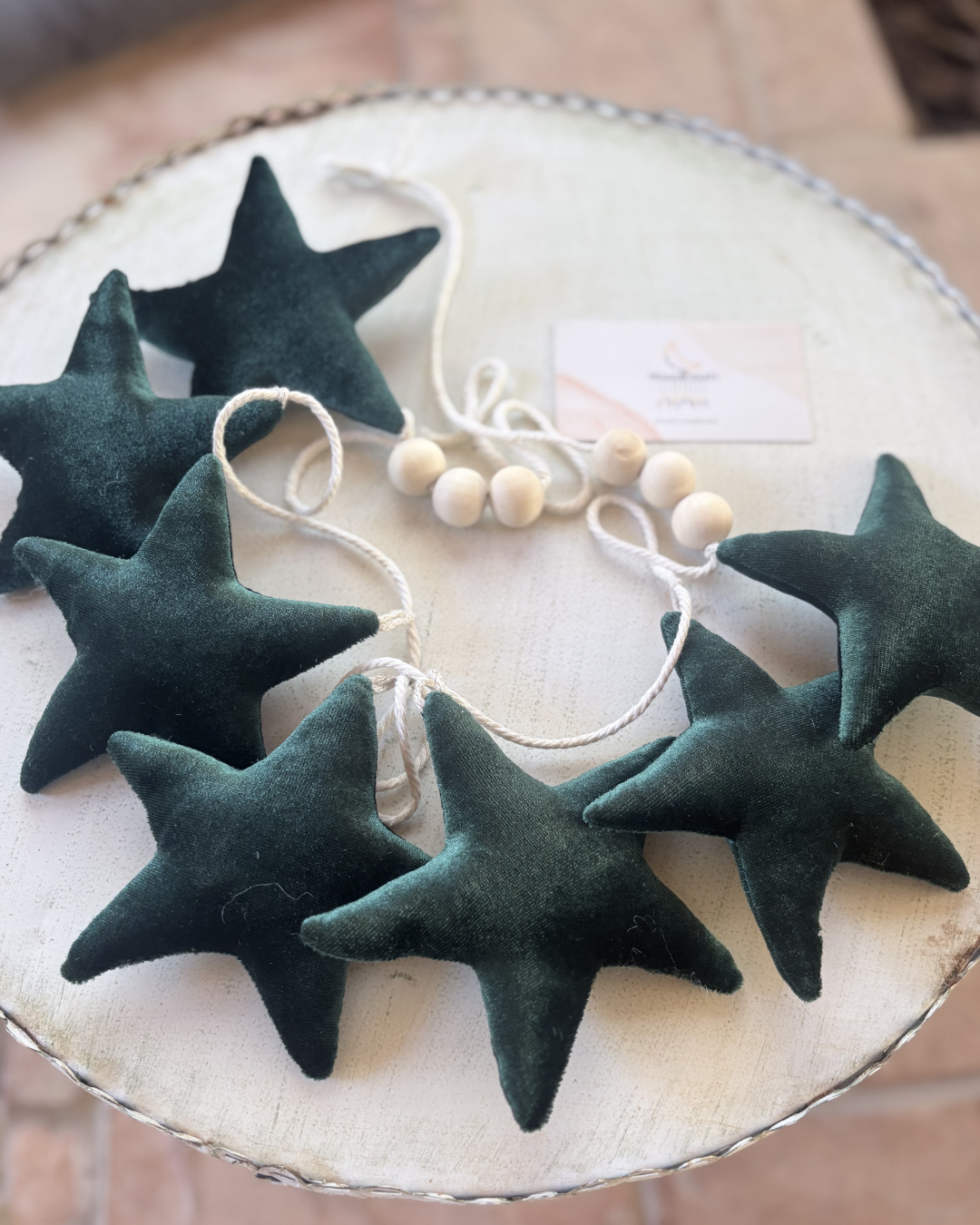 Hunter Green Velvet Star Garland