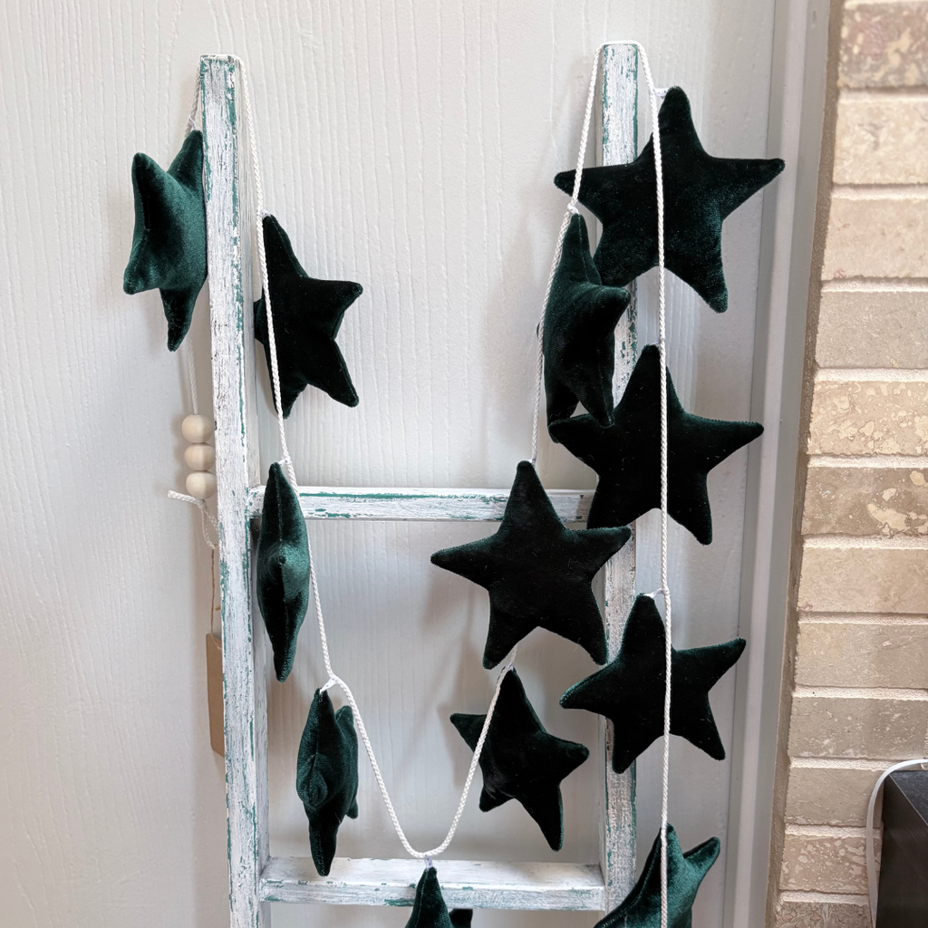 Hunter Green Velvet Star Garland