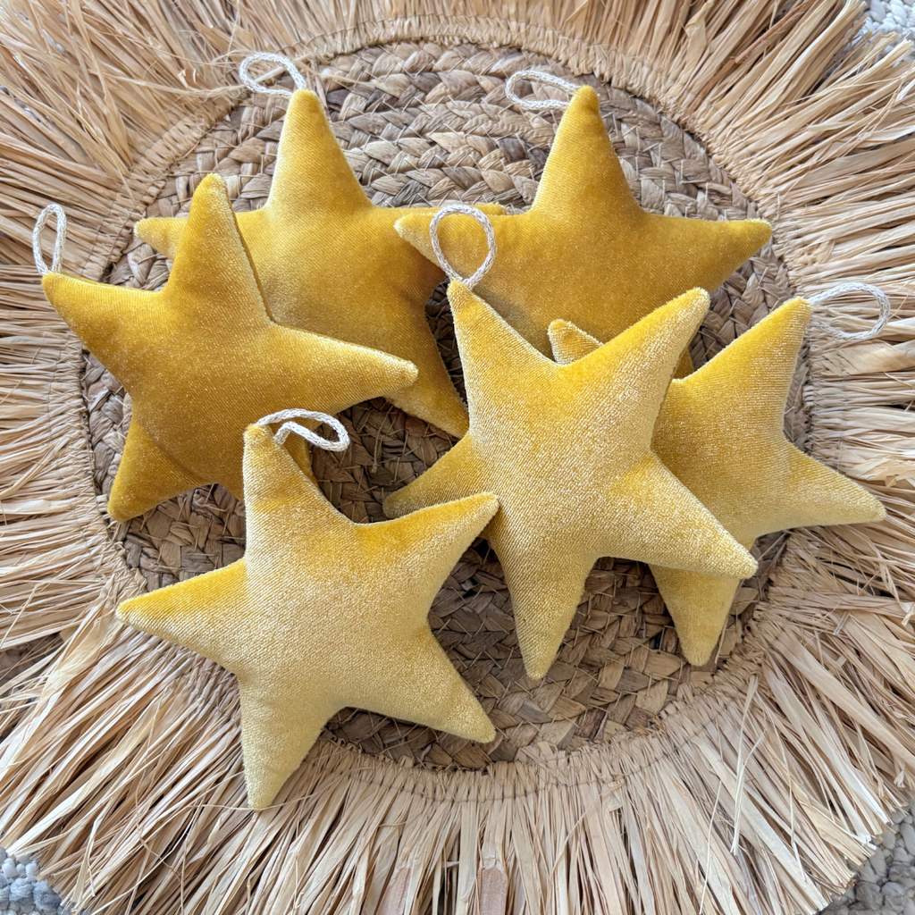 Yellow Velvet Star Garland