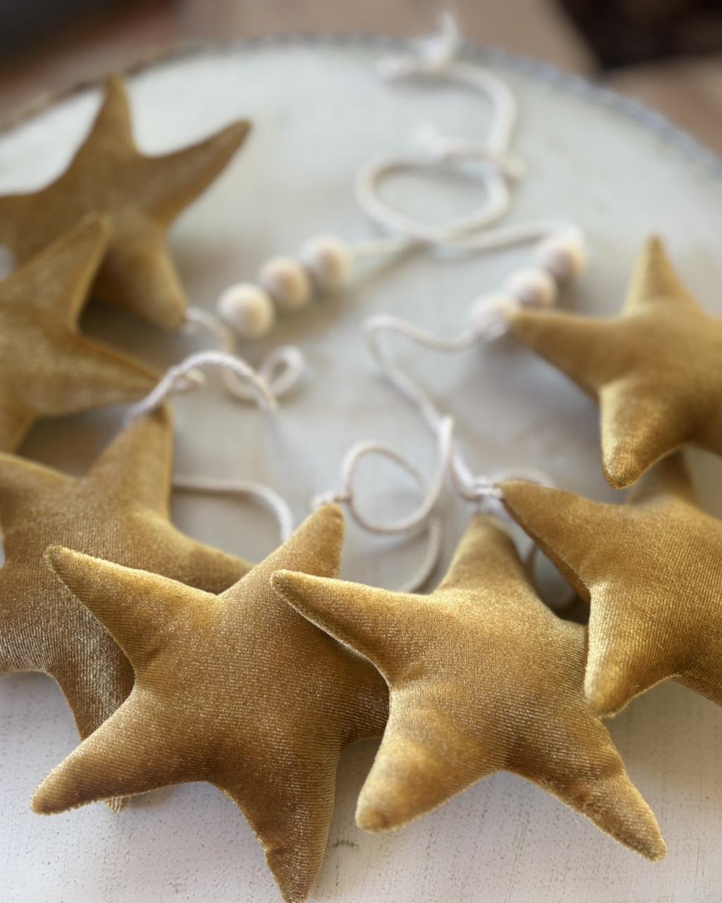 Gold Velvet Star Garland
