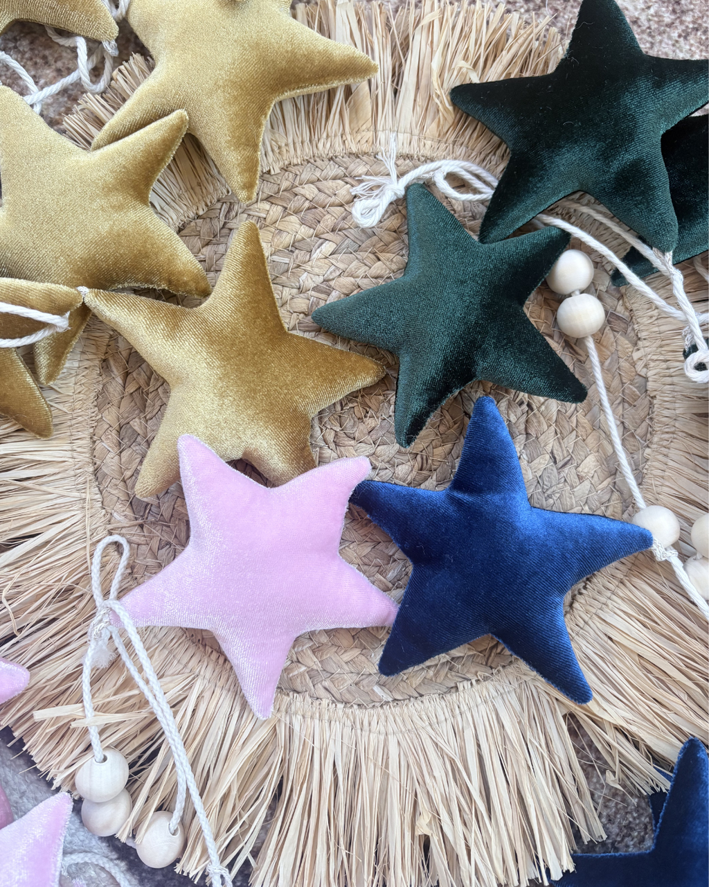 Royal Blue Velvet Star Garland