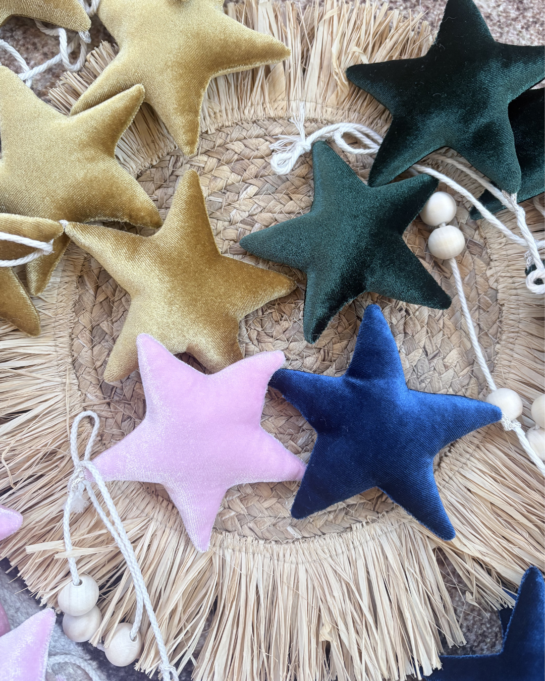 Royal Blue Velvet Star Garland