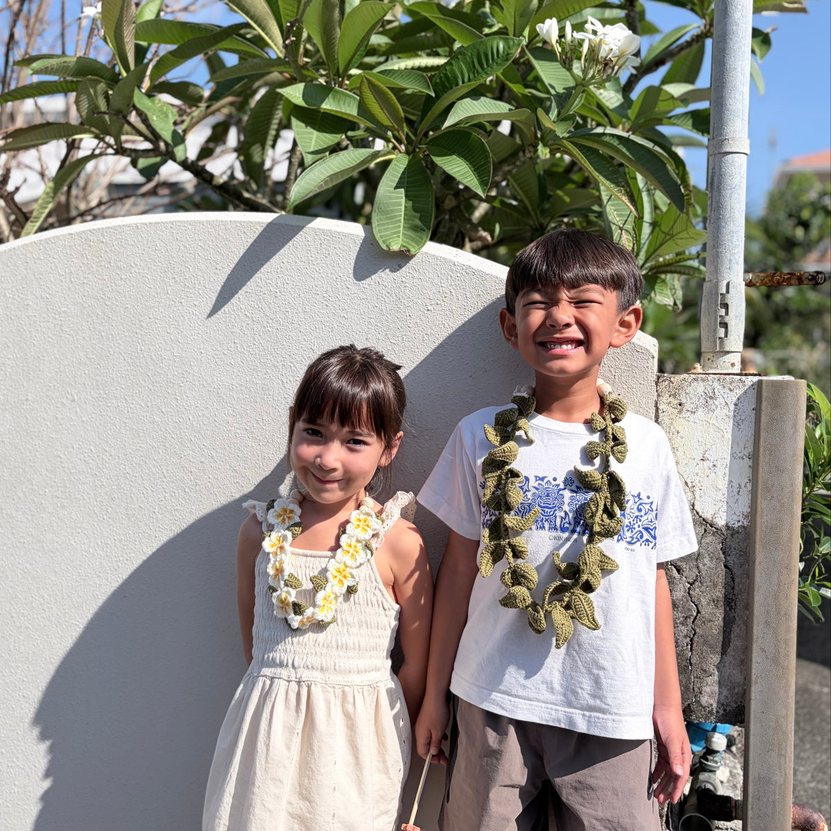 子ども用　ティーリーフのかぎ針編みレイ